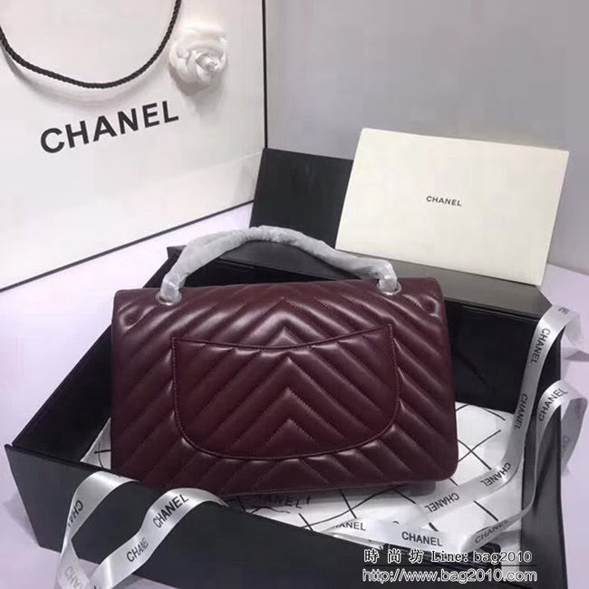 香奈兒CHANEL 升級版V線1112進口小羊皮全新經典單肩斜挎鏈條包 DSC1535